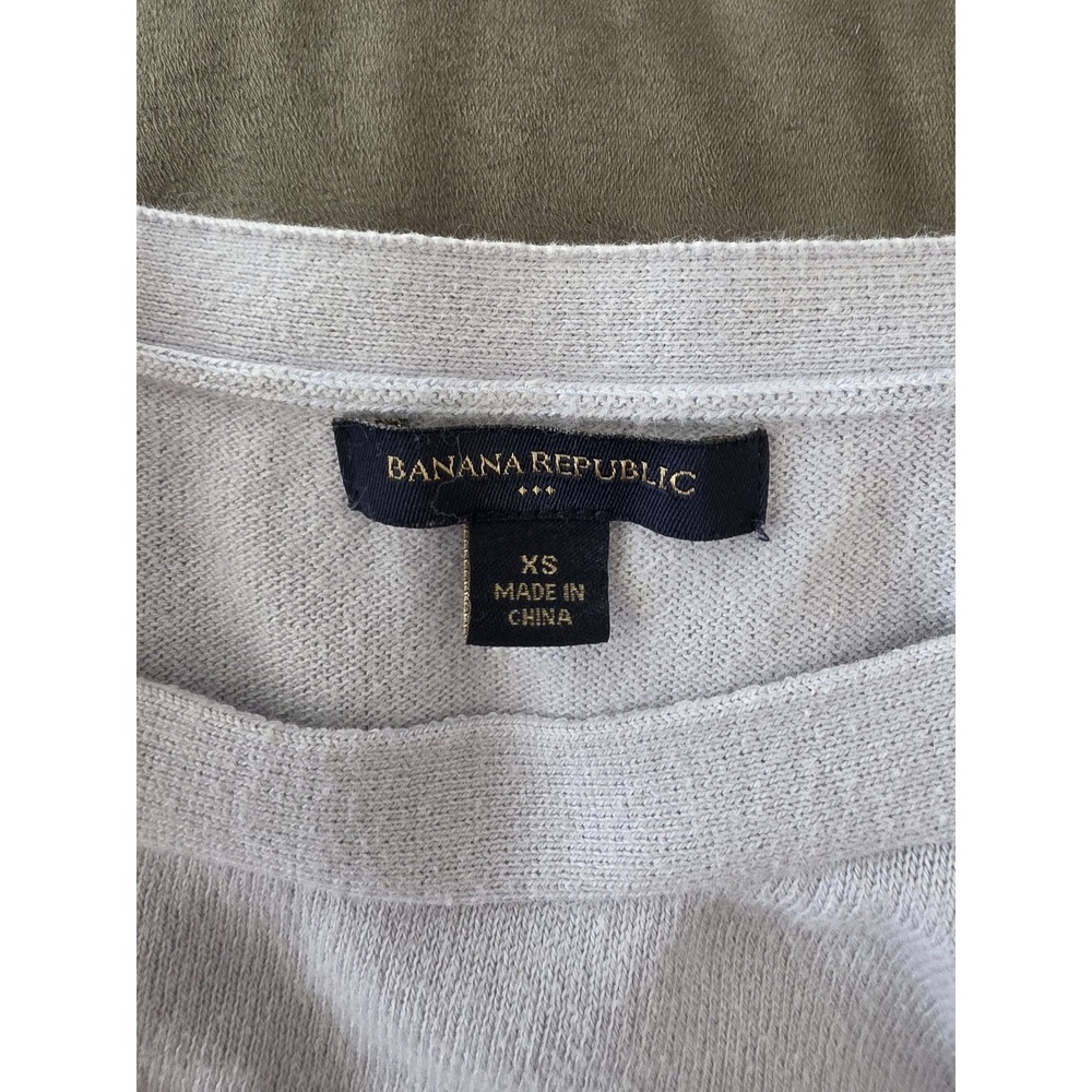 Banana Republic Sweater XS Light Purple 3/4 Sleeve Pullover Classic Knit Top - Picture 3 of 6